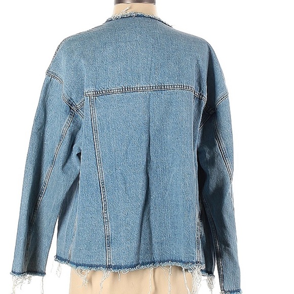 Zara Frayed Denim Jacket XS - Picture 3 of 3